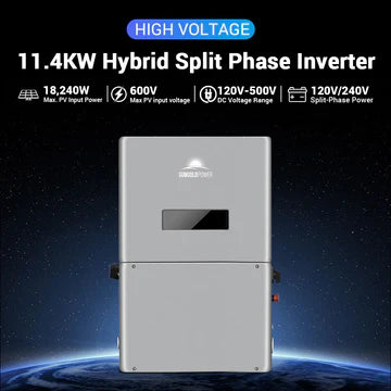 SungoldPower 11.4KW 48V High Voltage Split Phase Hybrid Solar Inverter – APS Transmitter, UL1741 Certified