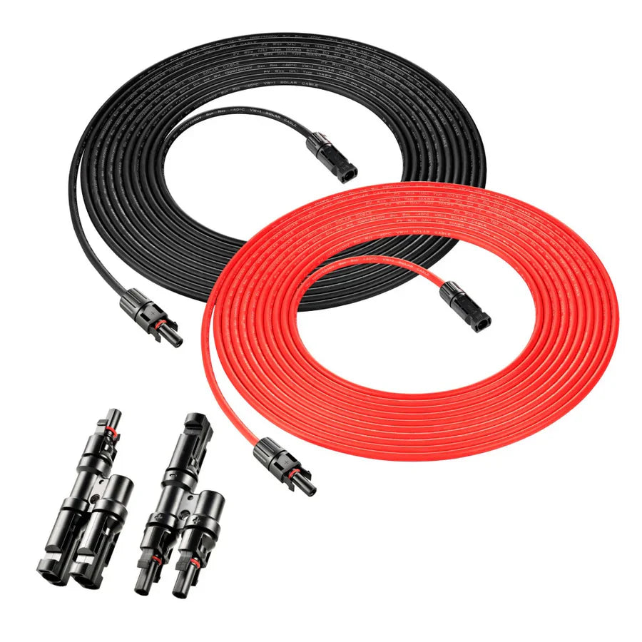 10AWG Solar Panel Extension Cable – MC4 Male/Female Ends with Parallel Connectors (30ft/50ft)