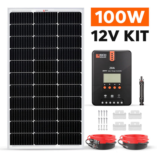 100 Watt Solar Kit – Off-Grid Charging with 20A MPPT Controller