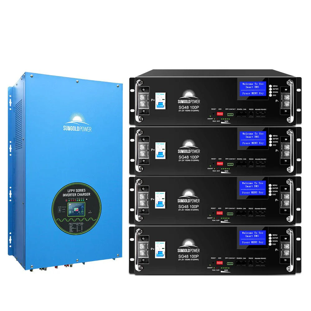 SungoldPower 12000W 48V Split Phase Pure Sine Wave Inverter with Charger – High Surge, Battery Bundle Option