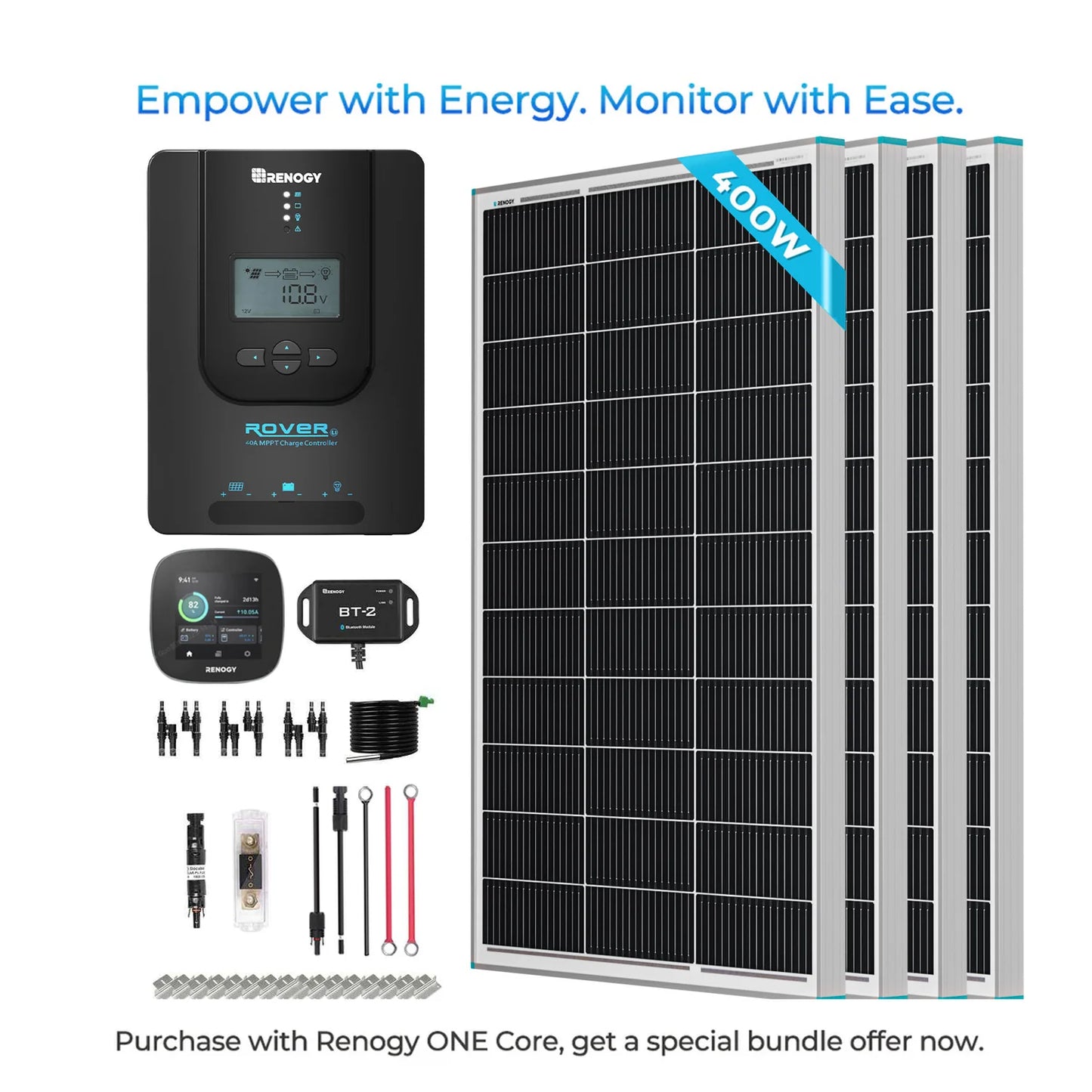 Renogy 400W 12V Solar Premium Kit – MPPT or REGO Controller