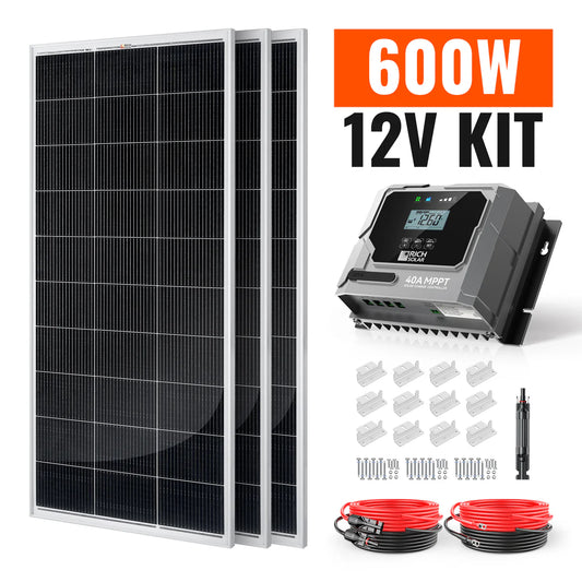 600-Watt Solar Kit – Off-Grid Charging with 40A MPPT Controller