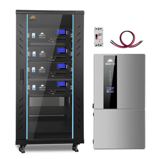 11.4KW Hybrid Solar Kit 48V Split Phase 20.48kWh Lithium Battery + 16 x 440W Solar Panels Off-Grid & Grid-Tied UL1741 Certifie