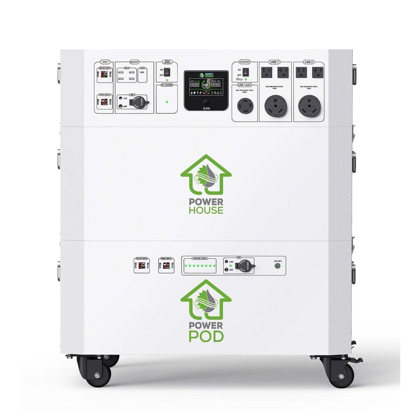 Nature’s Generator Powerhouse – 7200W Solar Generator with 240V Split Phase Output & App Control