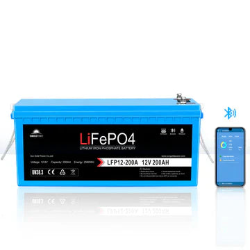 12V LiFePO4 Deep Cycle Battery – 100Ah / 200Ah  Bluetooth, Self-Heating, IP65  SungoldPower Lithium Battery for RV, Solar, Marine