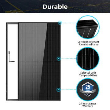 500W Mono Black PERC Solar Panel – Full Pallet (32 Panels), UL 61730, CEC Listed