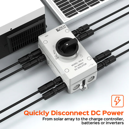 Solar PV DC Quick Disconnect Switch – 1500V 55A, 4 Pole, 2 Strings,