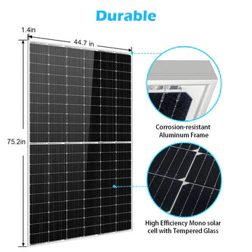 SungoldPower 450W Monocrystalline PERC Solar Panel – UL 61730, CEC Listed, Half-Cut, 12V, IP68, MC4, High Efficiency