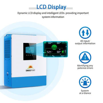 5000W 48V Solar Inverter Charger – SPH5048P [100A MPPT] or SPH504880A [80A MPPT], SG48100P Battery Optional