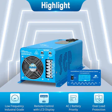 SungoldPower 4000W 12V Split Phase Pure Sine Wave Inverter Charger – Low Frequency, Peak 12000W