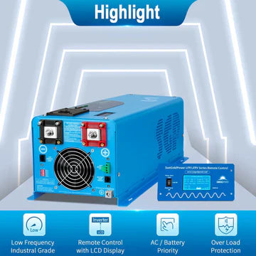 SungoldPower 4000W 24V Pure Sine Wave Low Frequency Inverter – Single Phase, 120V Input/Output