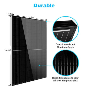415W Mono Black PERC Solar Panel – Full Pallet (32 Panels), UL 61730, CEC Listed