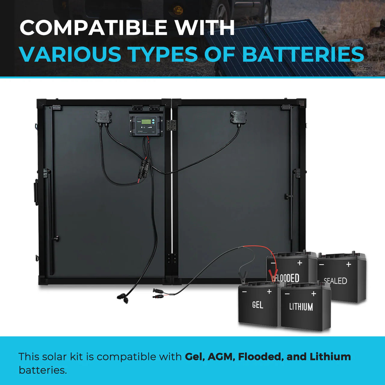 Renogy Solar Suitcase – 200W 12V Monocrystalline Portable Panel with Voyager