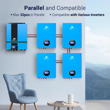 SungoldPower SGH48100T 48V 100AH Server Rack LiFePO4 Lithium Battery – Self-Heating, RS485/RS232