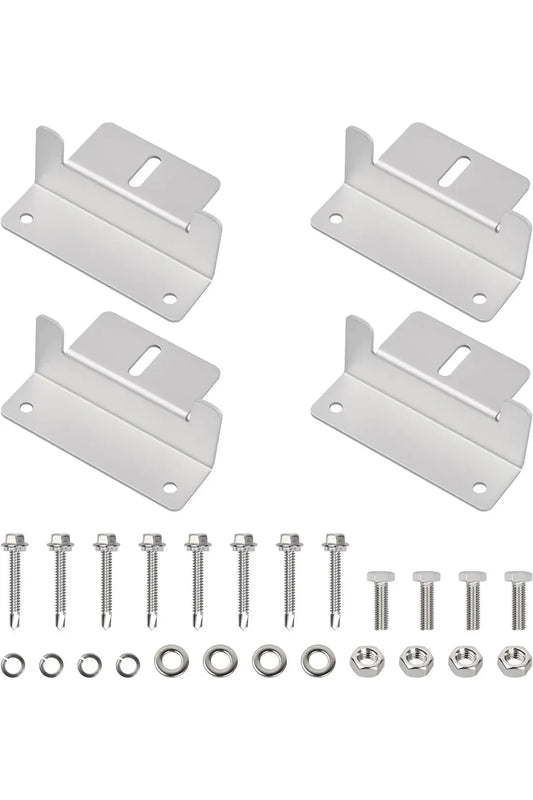 Solar Panel Mounting Z Brackets, 4-Pack Lightweight Aluminum for RV, Boat, Roof