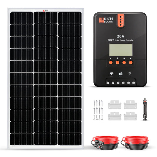 100 Watt Solar Kit – Off-Grid Charging with 20A MPPT Controller