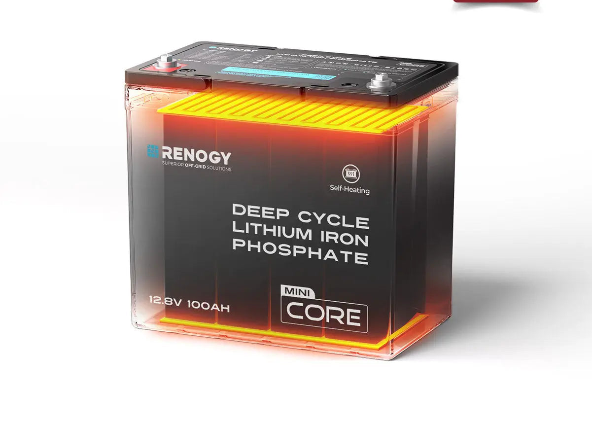 Renogy Core Mini 100Ah LiFePO4 Battery – 12.8V Compact Deep Cycle