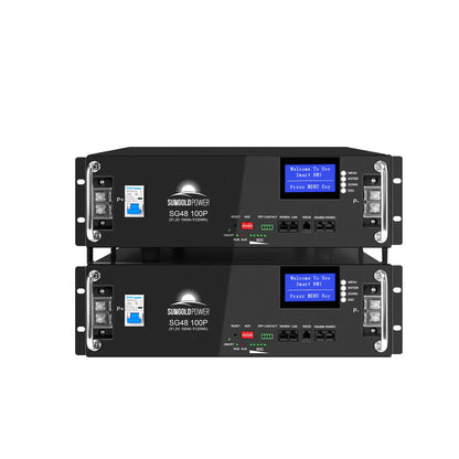 SungoldPower 48V 100AH Server Rack LiFePO4 Lithium Battery – Modular, RS485/RS232, 6000+ Cycles