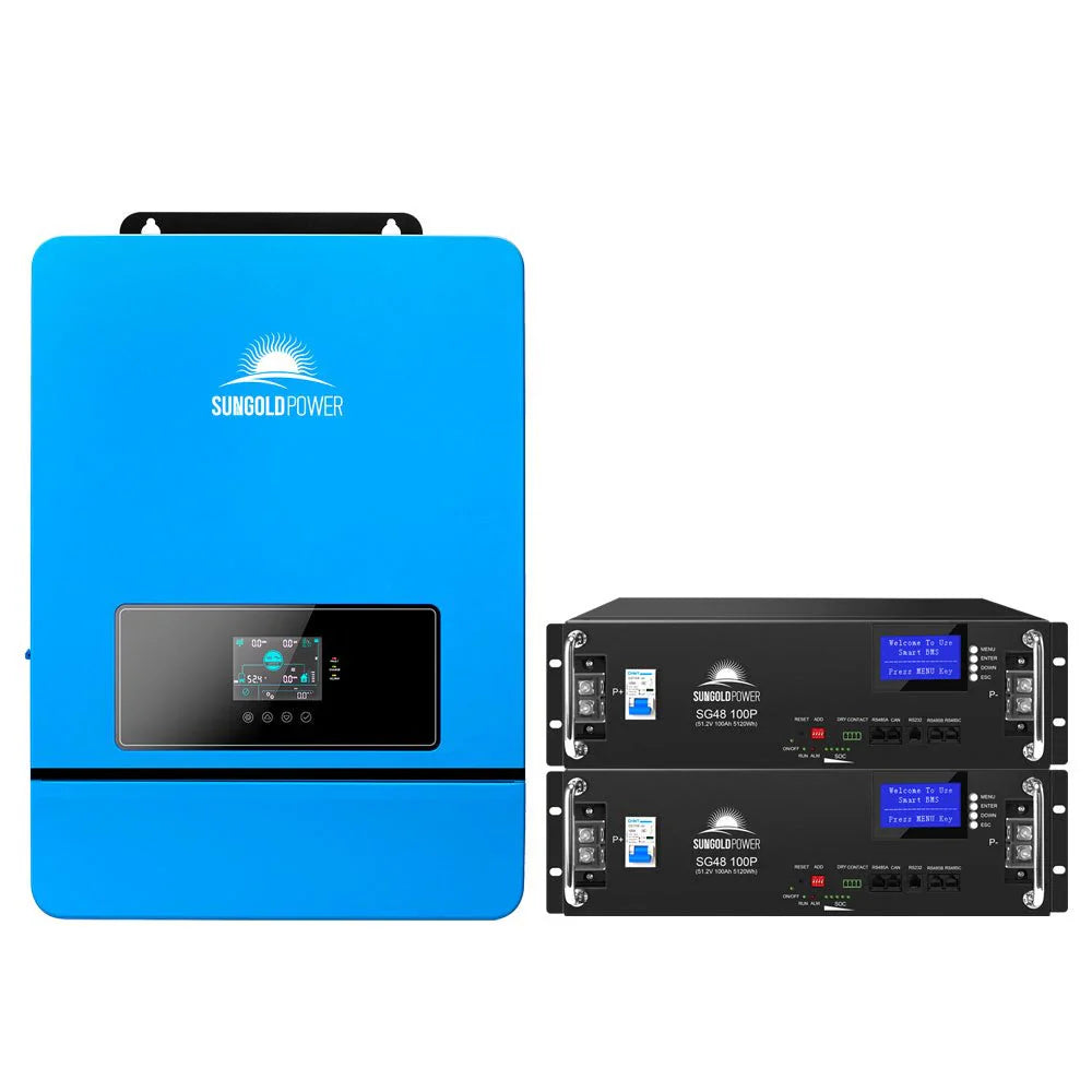 8000W 48V Split Phase Pure Sine Wave Inverter Charger Solar Ready, UL1741, Off-Grid + Battery Bundles