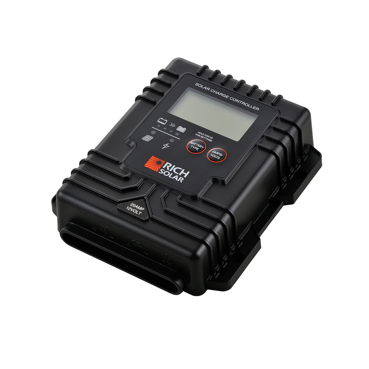 BRAVO Waterproof 20 – 20A PWM Solar Charge Controller, 12V Compatible, IP67 Rated