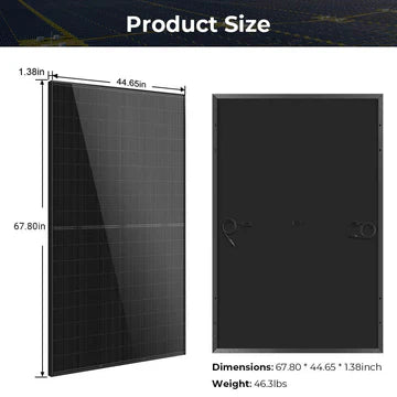 500W Mono Black PERC Solar Panel – UL 61730, CEC Listed, IP68 Rated