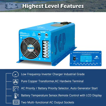 SungoldPower 6000W 24V Split Phase Pure Sine Wave Inverter Charger – Low Frequency, Peak 18000W