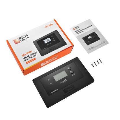 BRAVO AIR 30 – 30A Flush Mount PWM Solar Charge Controller with Bluetooth, 12V Compatible