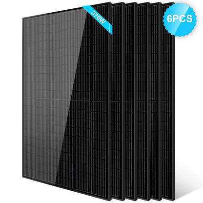SungoldPower 370W Mono Black PERC Solar Panel – 2 to 20 Pack, 12V, UL 61730, High Efficiency, Sleek Design, Off-Grid Read