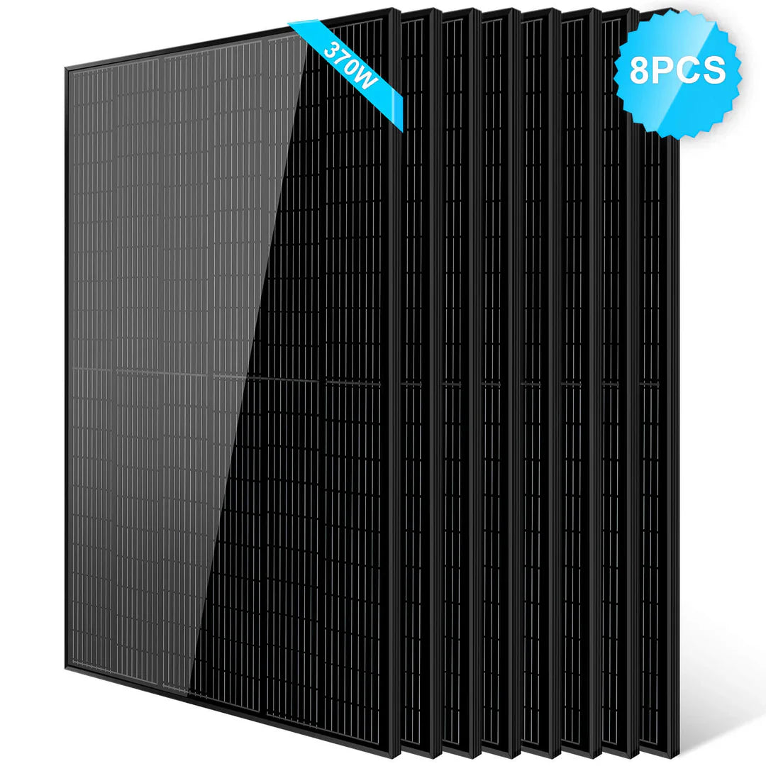 SungoldPower 370W Mono Black PERC Solar Panel – 2 to 20 Pack, 12V, UL 61730, High Efficiency, Sleek Design, Off-Grid Read