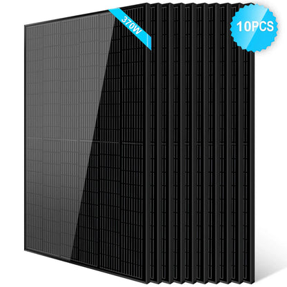 SungoldPower 370W Mono Black PERC Solar Panel – 2 to 20 Pack, 12V, UL 61730, High Efficiency, Sleek Design, Off-Grid Read