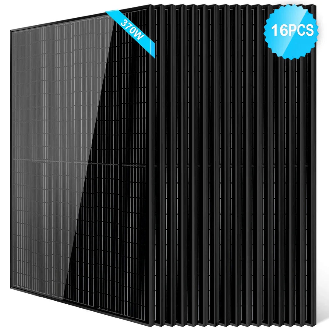 SungoldPower 370W Mono Black PERC Solar Panel – 2 to 20 Pack, 12V, UL 61730, High Efficiency, Sleek Design, Off-Grid Read
