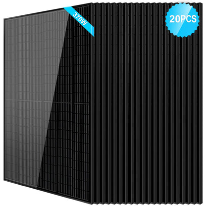 SungoldPower 370W Mono Black PERC Solar Panel – 2 to 20 Pack, 12V, UL 61730, High Efficiency, Sleek Design, Off-Grid Read