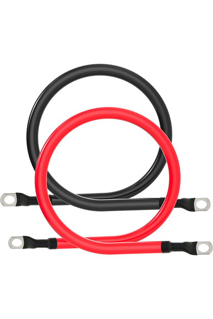 ROCKSOLAR 12-inch 3AWG Battery Interconnect Cable Set – Heavy-Duty Jumper Leads for Off-Grid System