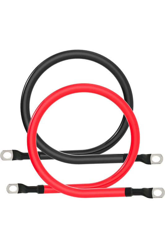 ROCKSOLAR 12-inch 3AWG Battery Interconnect Cable Set – Heavy-Duty Jumper Leads for Off-Grid System