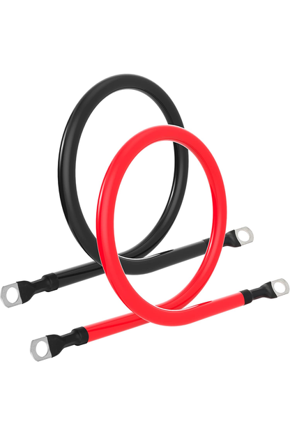 ROCKSOLAR 12-inch 3AWG Battery Interconnect Cable Set – Heavy-Duty Jumper Leads for Off-Grid System