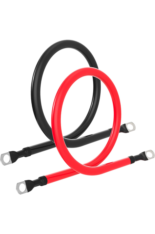 ROCKSOLAR 12-inch 3AWG Battery Interconnect Cable Set – Heavy-Duty Jumper Leads for Off-Grid System