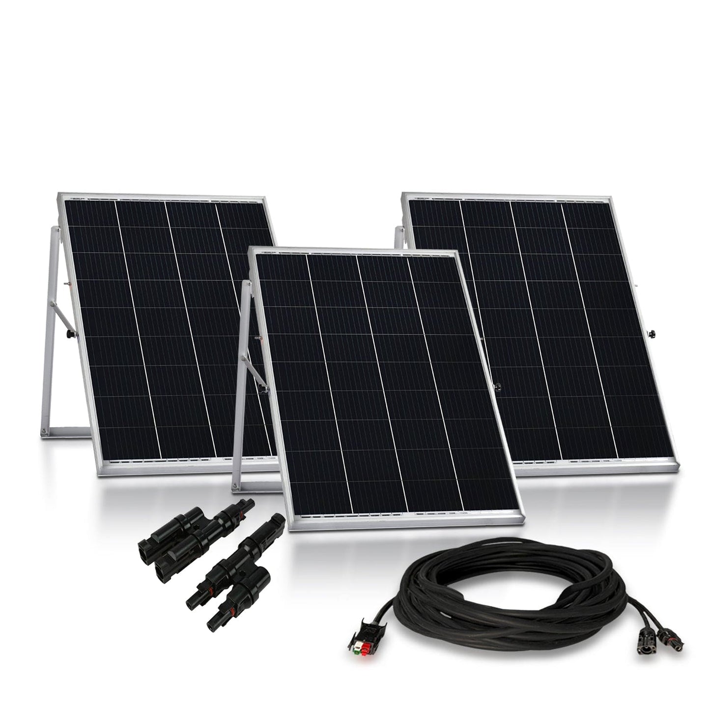 Nature’s Generator Power Panel – 3x 100W Solar Panel Kit with Cables & Frames