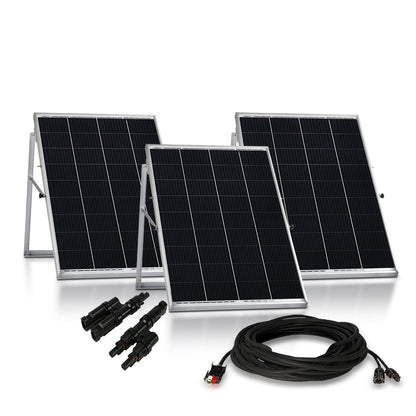 Nature’s Generator Power Panel – 3x 100W Solar Panel Kit with Cables & Frames