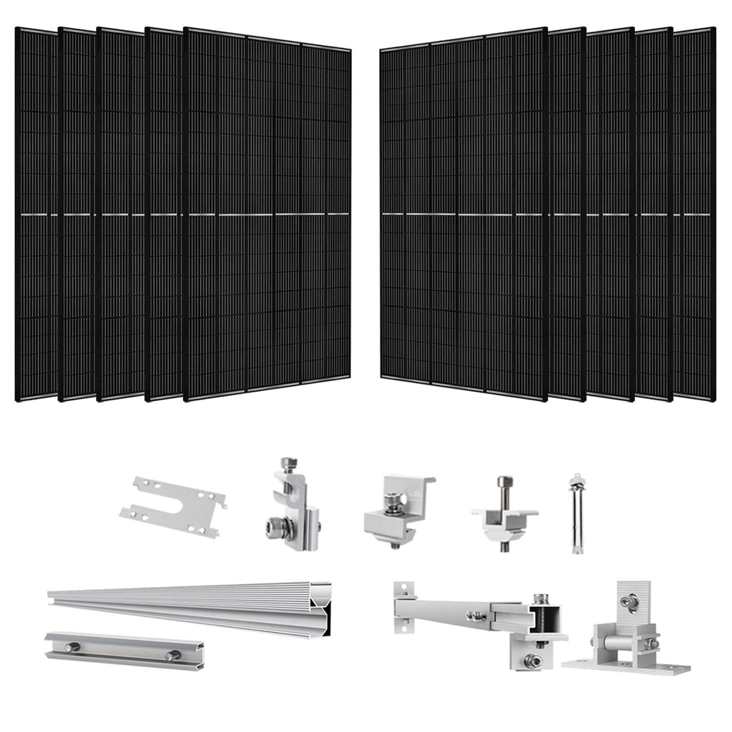 410 Watt Monocrystalline Solar Panel (10 Pack) with Roof Mount Rack