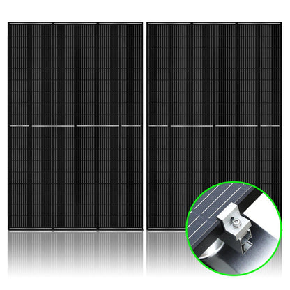Nature’s Generator 2x 410W Solar Panel Kit – Monocrystalline Panels with Roof-Specific Mount Rack (Concrete, Metal, Shingles, Tile