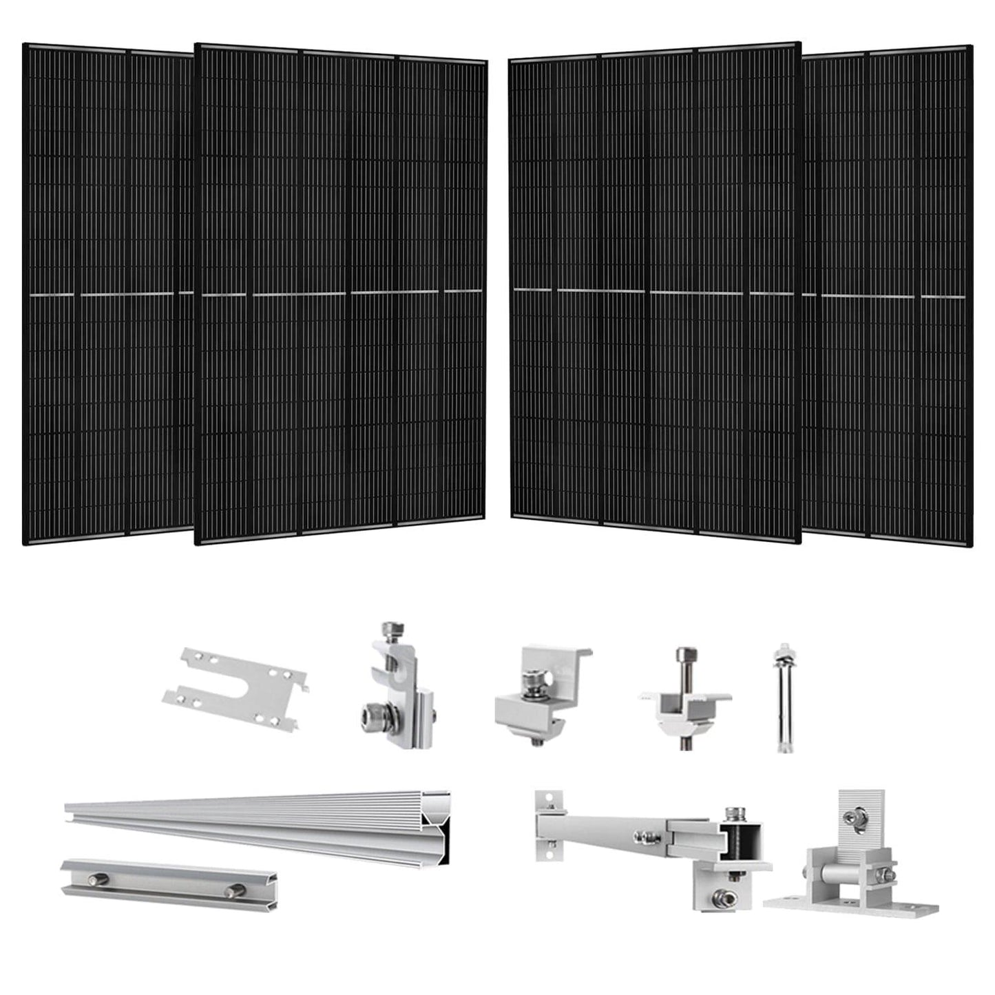 410 Watt Monocrystalline Solar Panel (4 Pack) with Roof Mount Rack