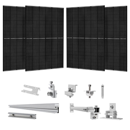 410 Watt Monocrystalline Solar Panel (4 Pack) with Roof Mount Rack