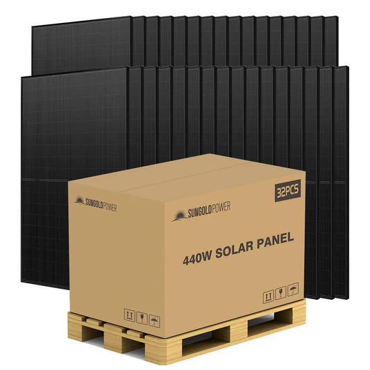 440W Mono Black N-Type Solar Panel – Full Pallet (32 Panels), UL 61730, CEC Listed