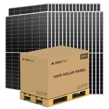 450W Mono PERC Solar Panel – Full Pallet (32 Panels), UL 61730, CEC Listed