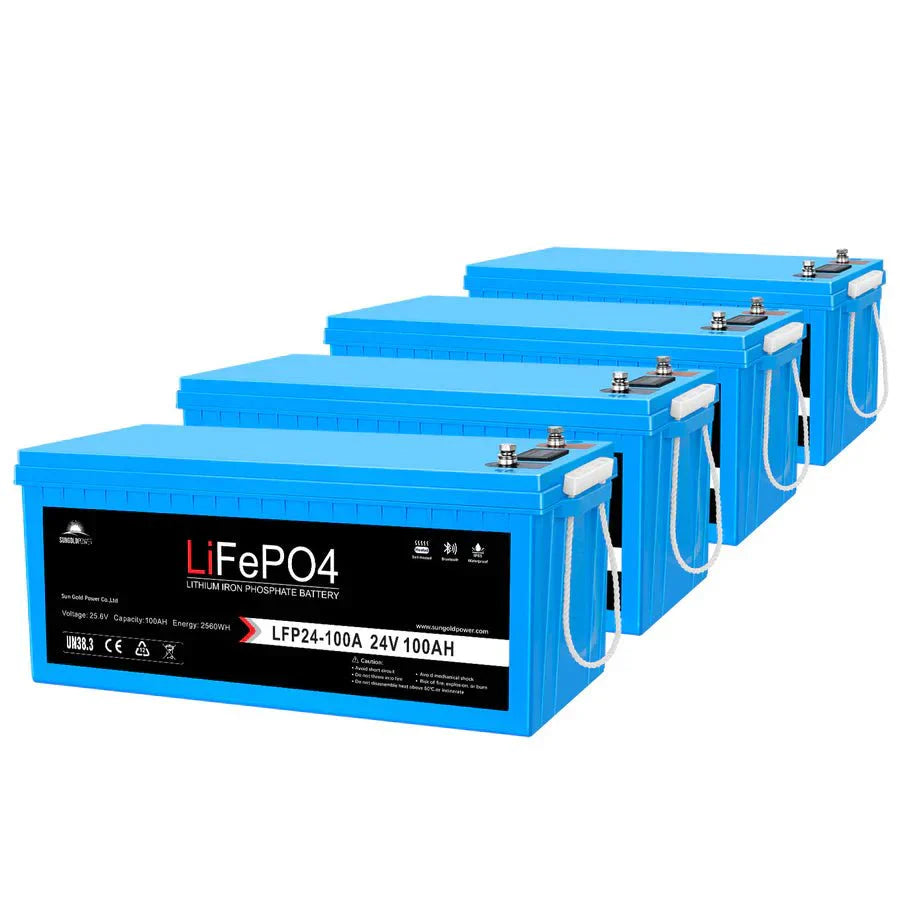 12V LiFePO4 Deep Cycle Battery – 100Ah / 200Ah  Bluetooth, Self-Heating, IP65  SungoldPower Lithium Battery for RV, Solar, Marine