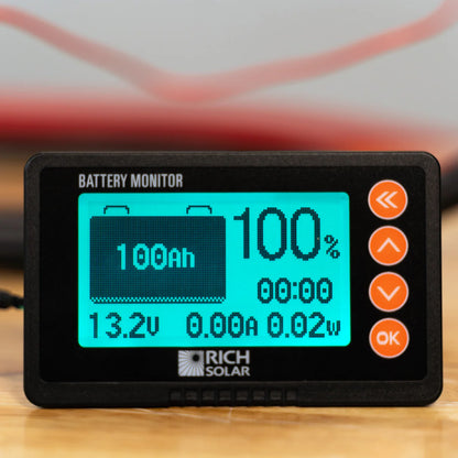 Rich Solar 500A Battery Monitor with Shunt 8–120V Accurate State of Charge & Power Meter