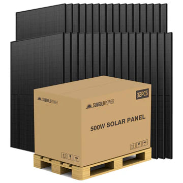 500W Mono Black PERC Solar Panel – Full Pallet (32 Panels), UL 61730, CEC Listed