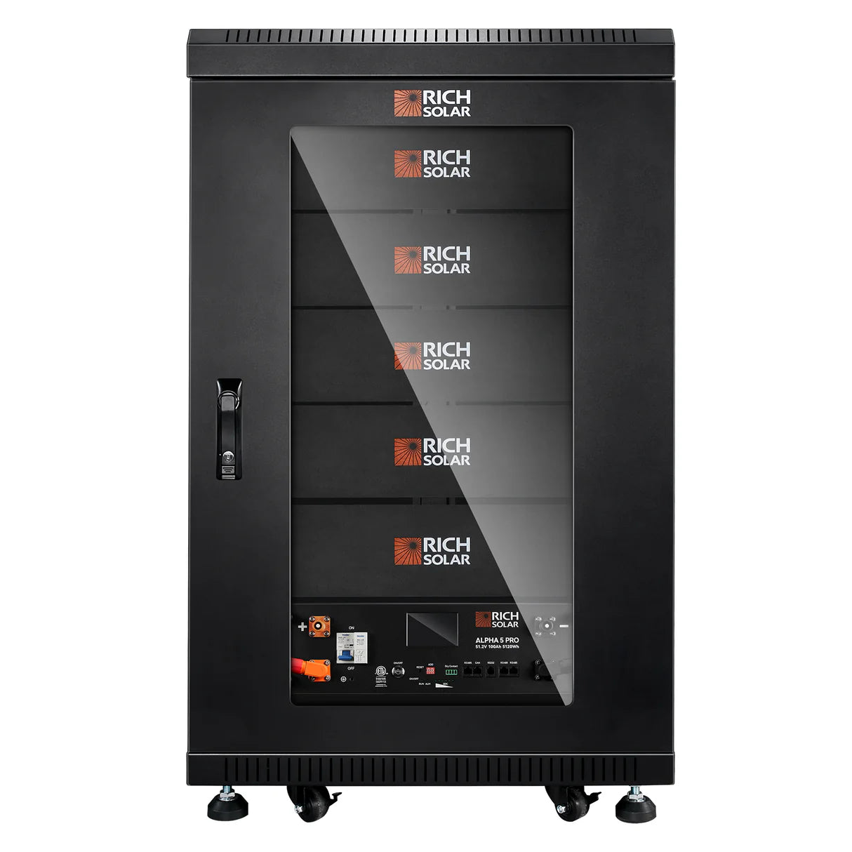 Rich Solar ALPHA 5 PRO Series  48V 100Ah LiFePO4 Server Rack Battery  UL1973 & UL9540A Certified  Bluetooth, Smart BMS, Heating Option  Residential, Commercial, Off-Gri