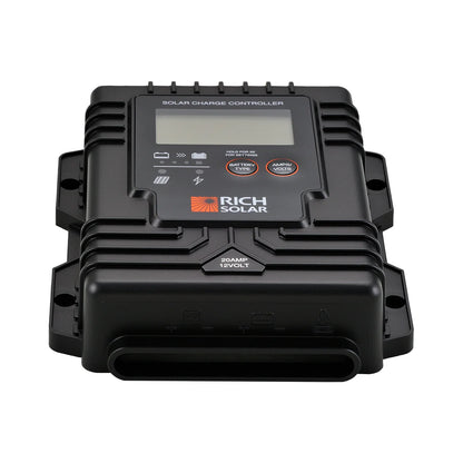 BRAVO Waterproof 20 – 20A PWM Solar Charge Controller, 12V Compatible, IP67 Rated