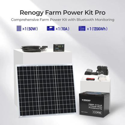 Renogy Farm Solution Solar Kit – 12V Off-Grid Power System for Agricultural Use